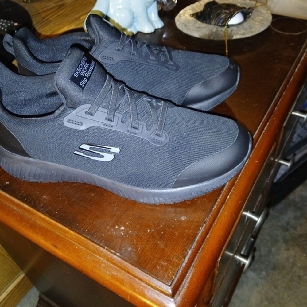 Skechers Black and Red Athletic Shoes